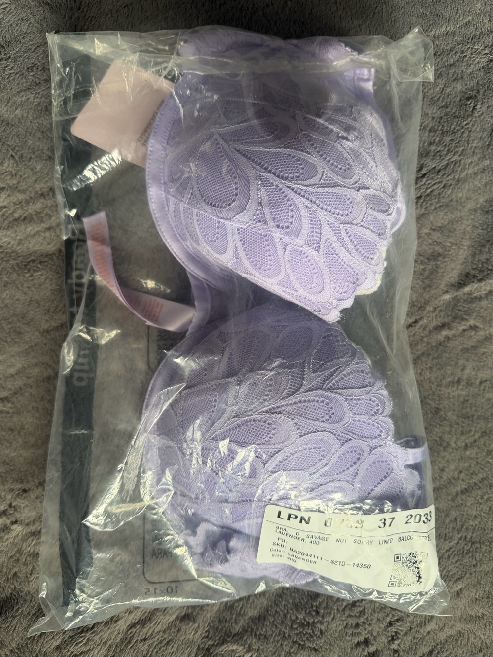 Savage X Fenty Lilac Scalloped Lace Push-Up Bra